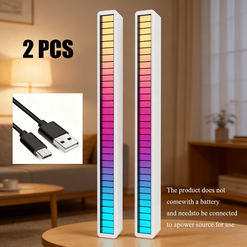 TEMU [2/4pcs Set] Smart Led Light Bars With Rgb Music Sync With Usb Power Supply, Music Synchronization, Game Room Atmosphere Creation/ Office Desk