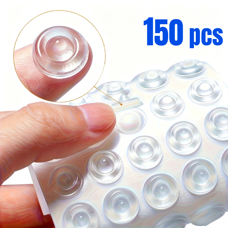 150pcs Anti-collision Pads, No-drill Adhesive Installation, Perfect For Cabinet Doors, Handles, Furniture, And…: retailer-supplied image
