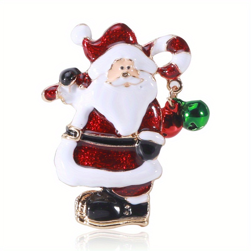 esshpule festive santa claus enamel pin christmas bell brooch for holiday outfits details 1