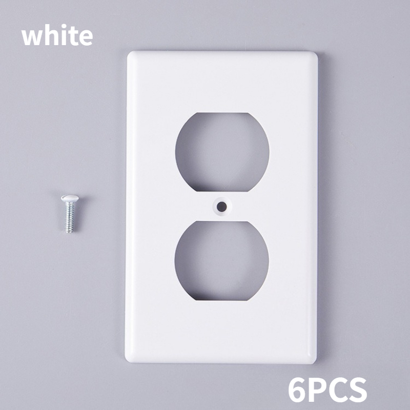 TEMU A Set Of 6 Socket Panel Covers, , With A Fine Appearance, Standard Single-hole Size, Includes Matching Screws, Smooth And Shiny Surface, Rounded