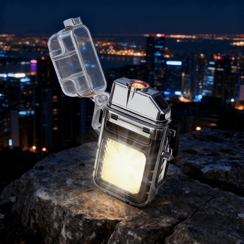 TEMU Electric Lighter Rechargeable - Flameless Usb C Candle Lighter With Led, Windproof For Safe Use (1, Transparent)