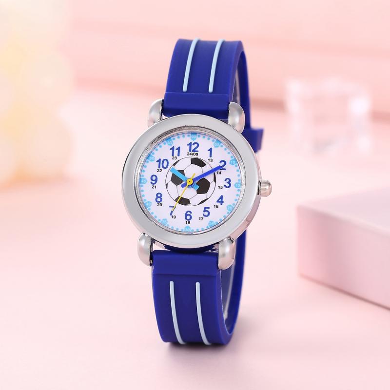 Image of Cute Cartoon Soccer Ball Quartz 3d Silicone Watch For Elementary School Boys And Girls