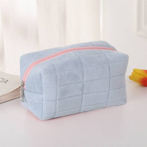large capacity soft makeup bag japanese minimalist travel cosmetics organizer with zipper quilted pillowcase suitable for women multifunctional storage bag for brushes and toiletries an gift