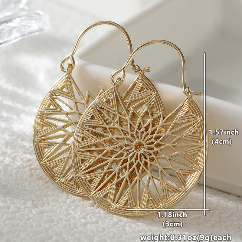 Elegant Hollow Mandala Earrings for Formal Occasions