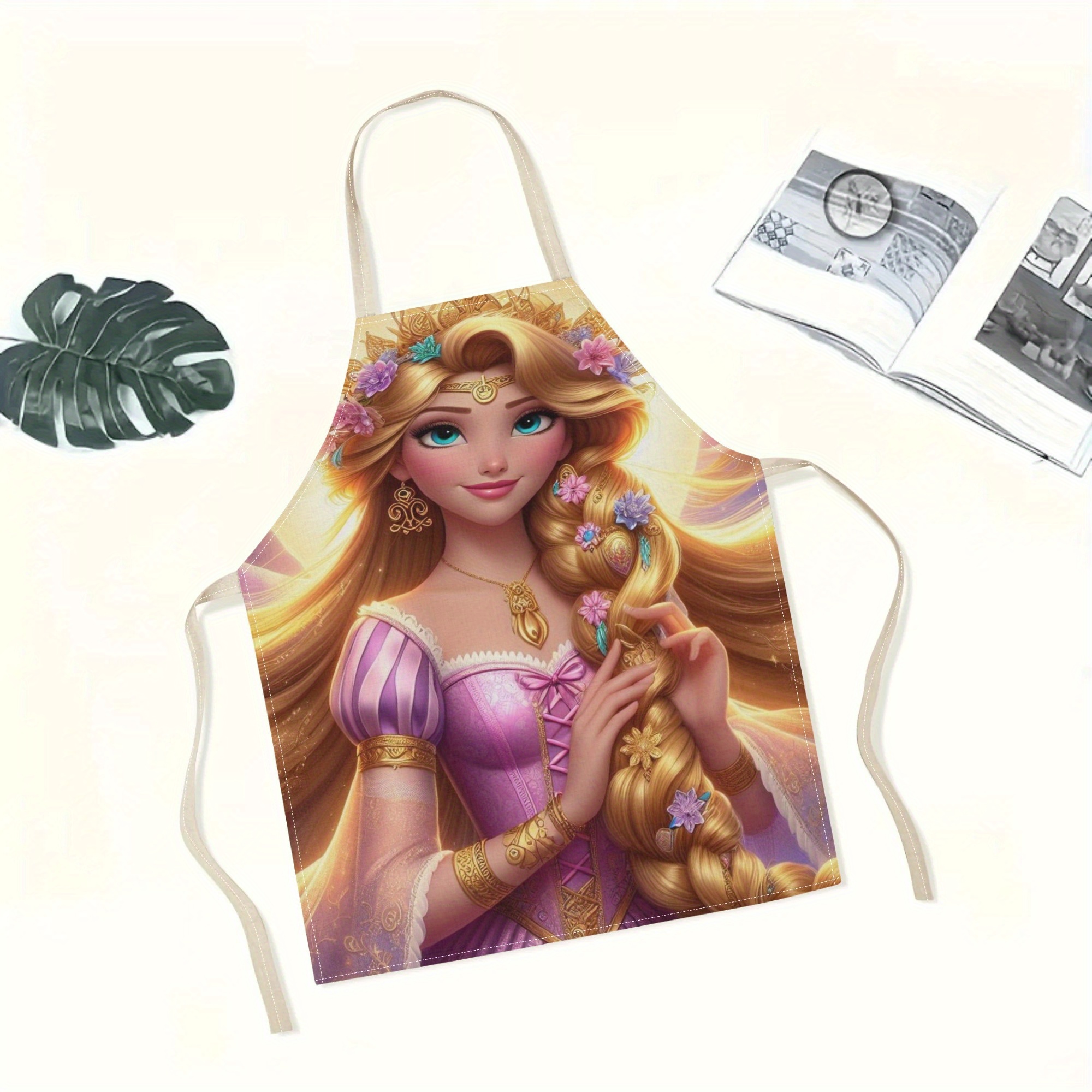 disney   waterproof apron - vibrant cartoon princess design,   polyester, ideal for kitchen, restaurants, cafes & home use details 0