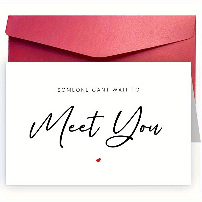 TEMU 1 Meaningful Pregnancy Announcement Card With Envelope, 4.72" X 12.2", Perfect For Expectant Parents, Family, . A Sweet Pregnancy Announcement