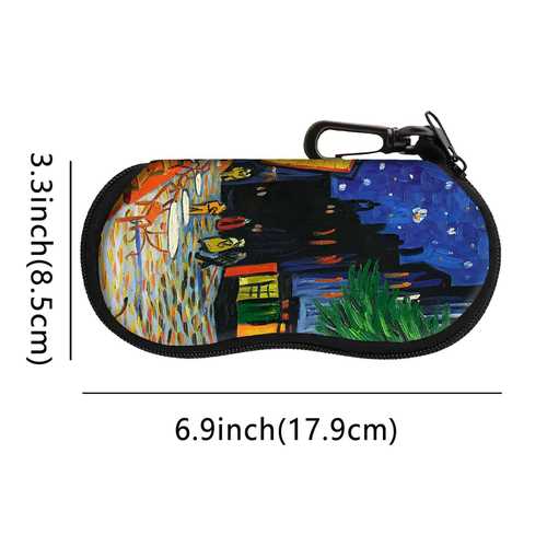 1pc van zippered fashion glasses case lightweight waterproof neoprene multi use for glasses accessories