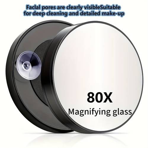 80 definition magnifying makeup with random color portable black round wall mounted with double suction cups suitable for womens makeup dressing up and travel makeup travel friendly