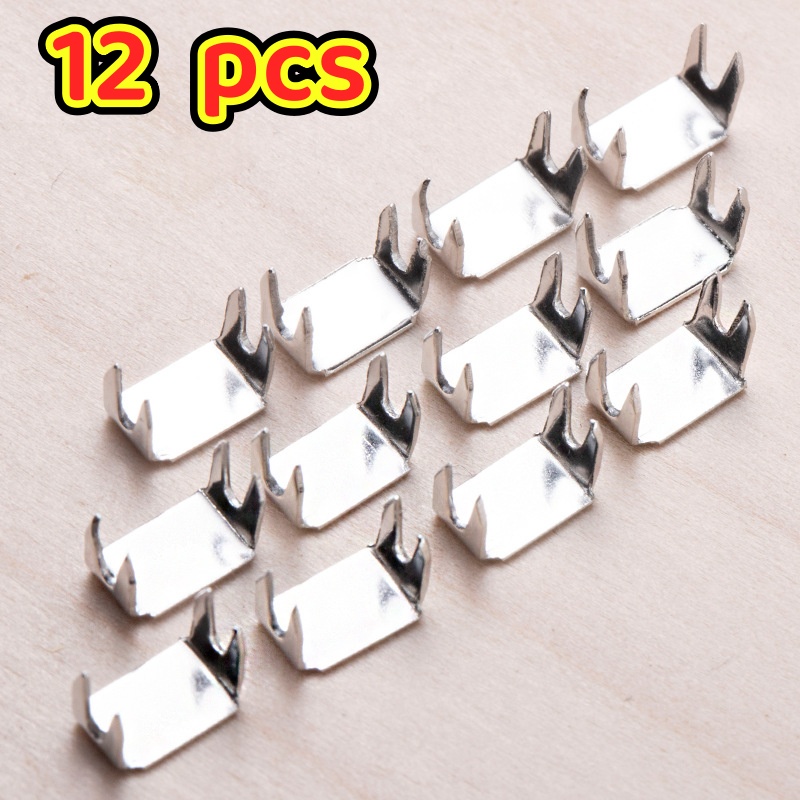 12/24pcs Heavy-duty Anti-slip Reinforced Zipper Heads | Four-claw Dock Stopper Set, Compatible With Sewing Machines, Zipper Repair, Wear-resistant And Durable, Silvery Grey
