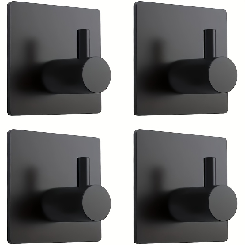 Image of 4 Self-adhesive Wall Hooks, Waterproof Abs Hooks For Hanging Hats, Coats, Towels, And Bathrobes, Wall-mounted Rack For Bathroom And Bedroom, Christmas Gift, Spring Storage