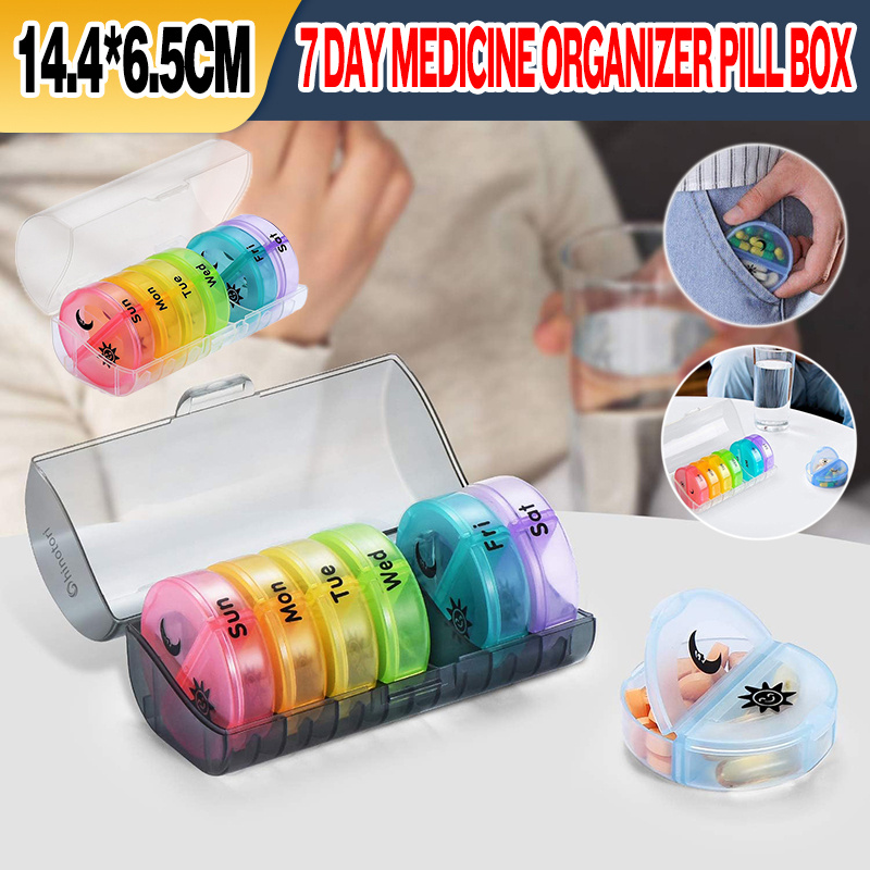 Pill Organizer 2 Times A Day, Weekly AM PM Pill Box, Large Capacity 7 Day Pill Cases For Pills, Vitamin, Fish Oil, Supplements