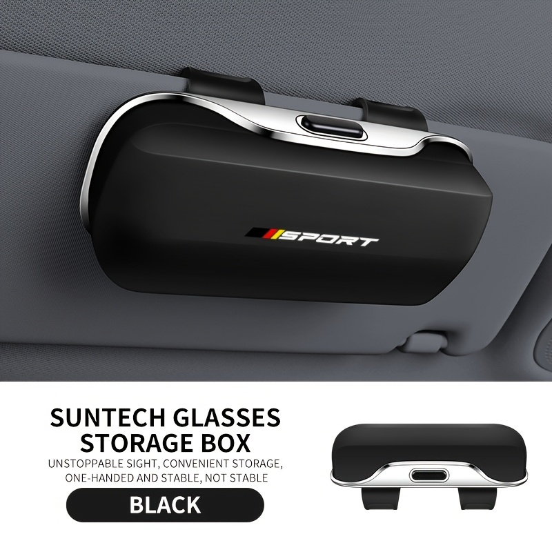 E-shop Deutsche Flagge Dreifarbige Auto Sonnenblende Mode Brille Aufbewahrung Staubdichte Brillenbox Geeignet für BMW, für Audi, , für Volkswagen