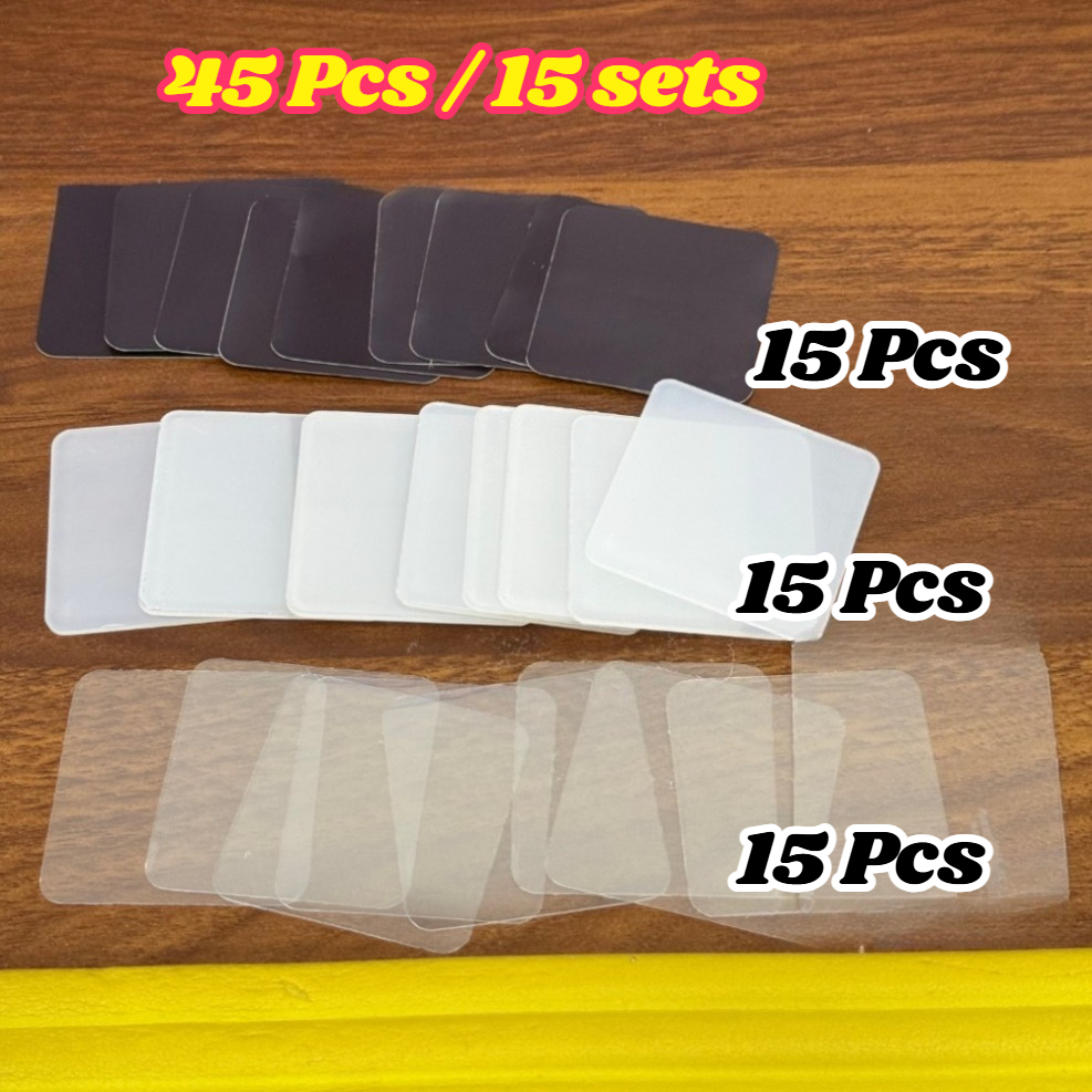 TEMU Acrylic Fridge Magnet Materials - 15 Sets/45pcs Magnet Kits = 15pcs Acrylic Sheets And 15pcs Soft Magnets And 15pcs Backings, For Making Fridge