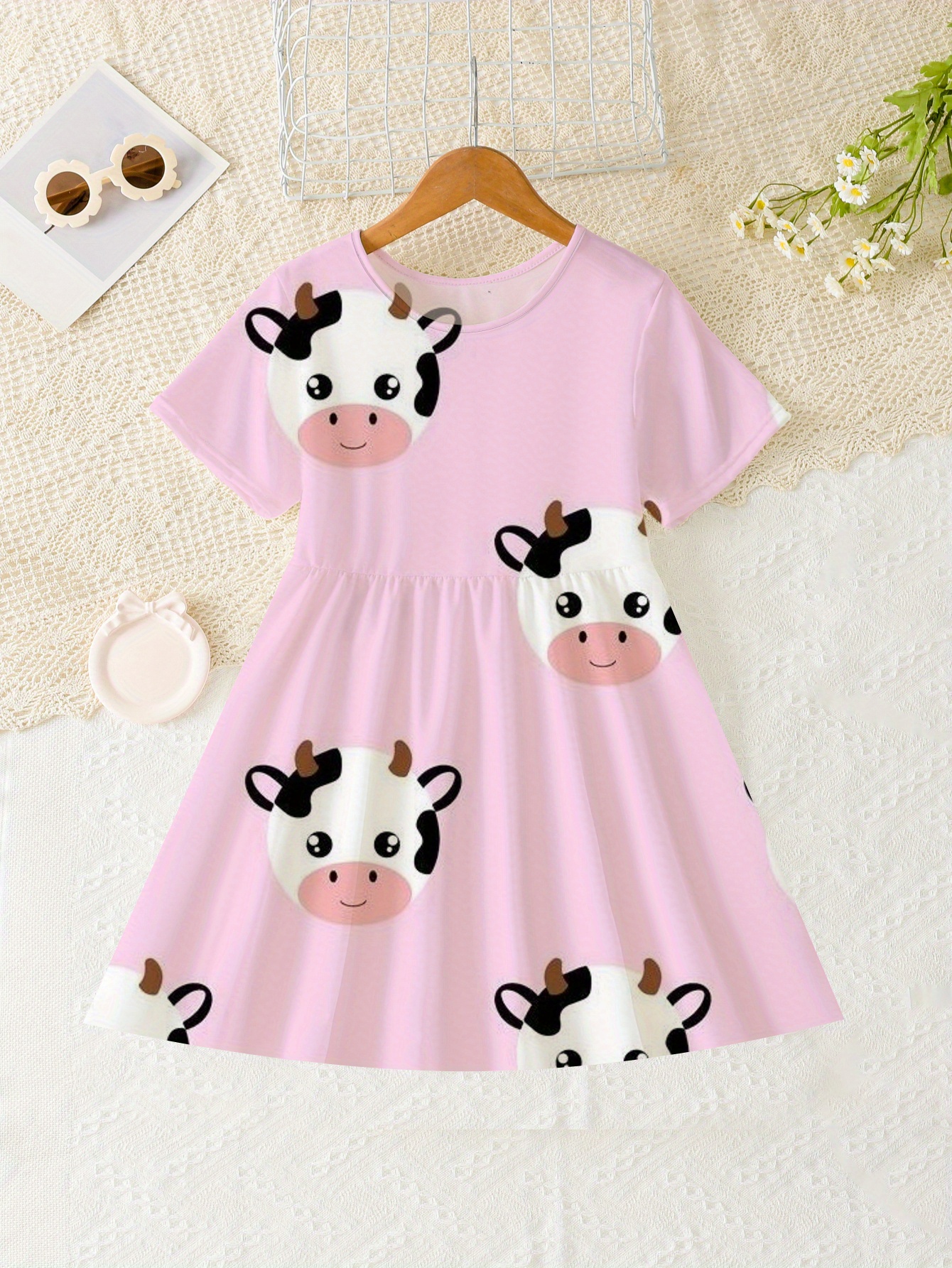 strapless open back dress Toddler Girl Special Occasion Dress Cow Print & Pink Tulle Dress Marie Nicole M(3yrs)