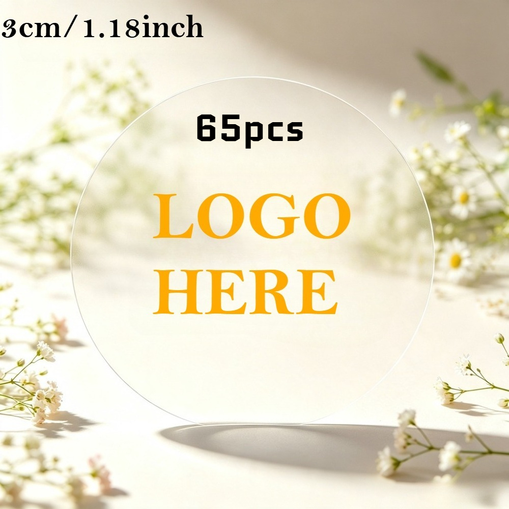 TEMU Customized 3/4/5/6/7cm Personalized Transparent Round Stickers, Custom Transparent Pet Stickers - Customized With Any Design, Image, Logo,