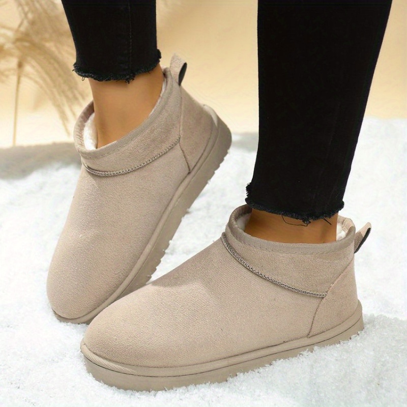 Women'S Slip-On Winter Boots Elegant Minimalist Round Toe *-Heel Winter  Boots with Arch Support, Slip-Resistant Rubber Sole Cushioned Insole 