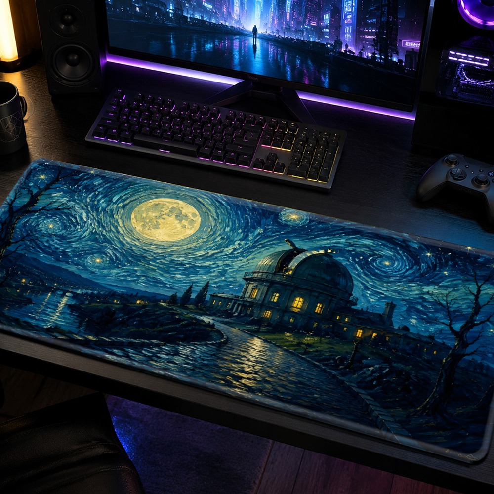 photo de l'article [jitqi] tapis de souris gaming 2d plat  , décoration de bureau, fournitures et accessoires de bureau, cadeaux pour les passionnés de gaming, tapis de souris dordinateur de bureau art   pour  