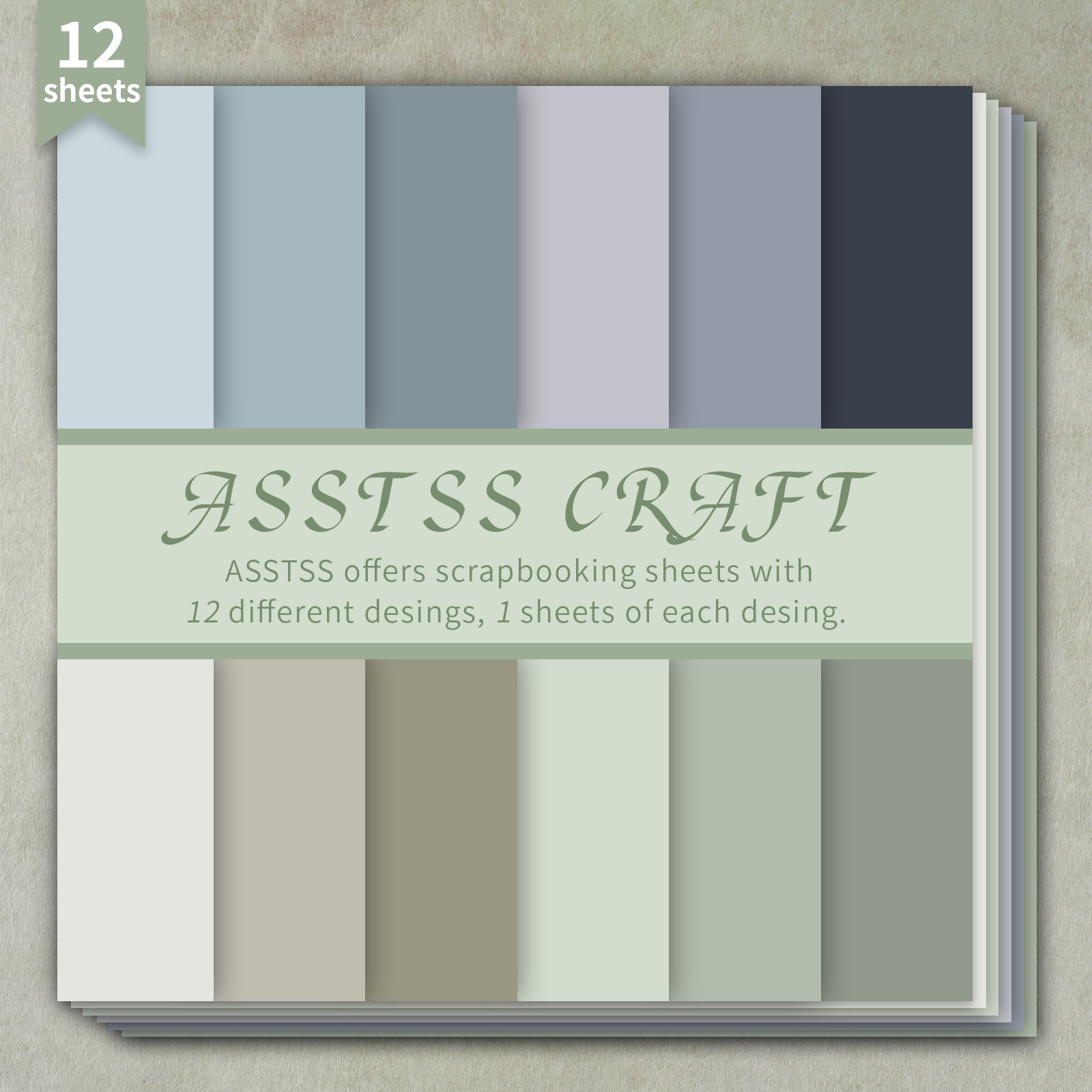 TEMU 12-sheet Asstss Scrapbooking Paper Pad Suitable For Journaling, Collage Art & Crafts - Heavyweight Cardstock With Morandi Neutral Tones,