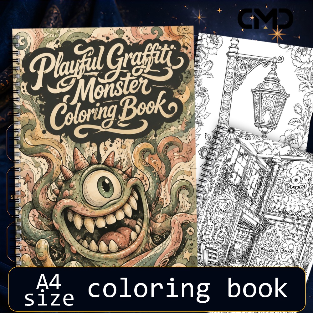 item picture 1 4 mandala graffiti monster   coloring   pages single sided printing   and easy for stress relief for women