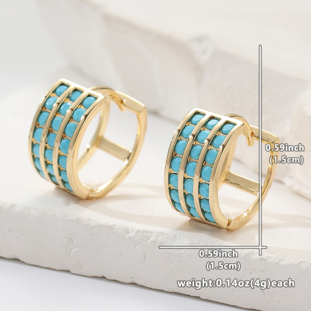 Copper Triple Rows Hoop Earrings, Trendy Outdoor Accessories