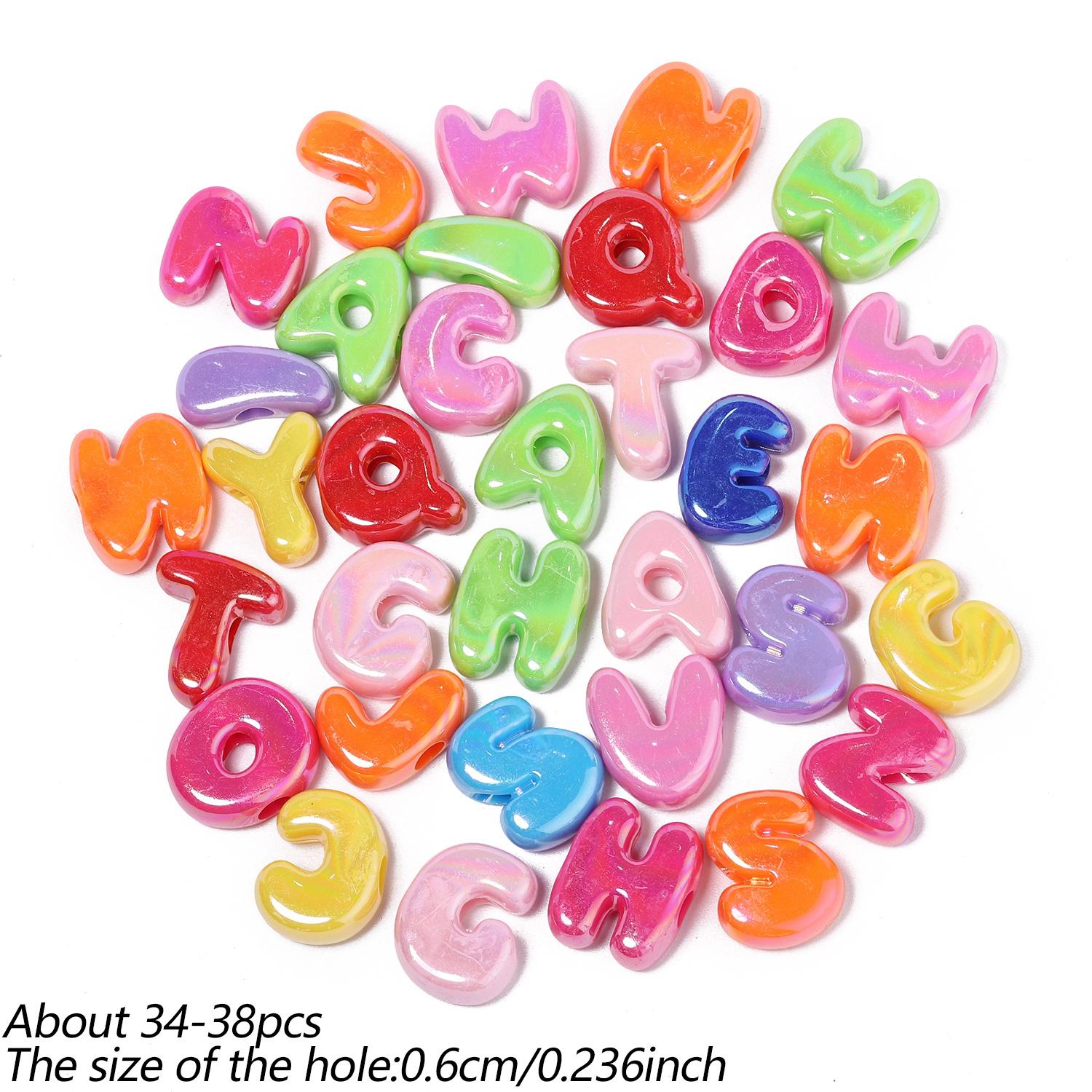 TEMU Cuentas de acrílicas de agujero grande y coloridas, mezcladas , para pulseras, adornos para el cabello, bolsos, cadenas para teléfonos móviles,