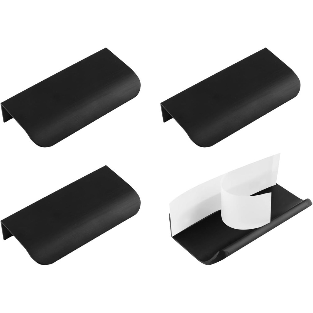 Image of [random Color Of Additions]4pcs Finger Edge Pull, Self-stick Instant Cabinet Drawer Pulls Concealed Drawer Pulls Drawer Handle For Cabinet Hardware Drawer Wardrobe, 80mm/ Storage Hardware