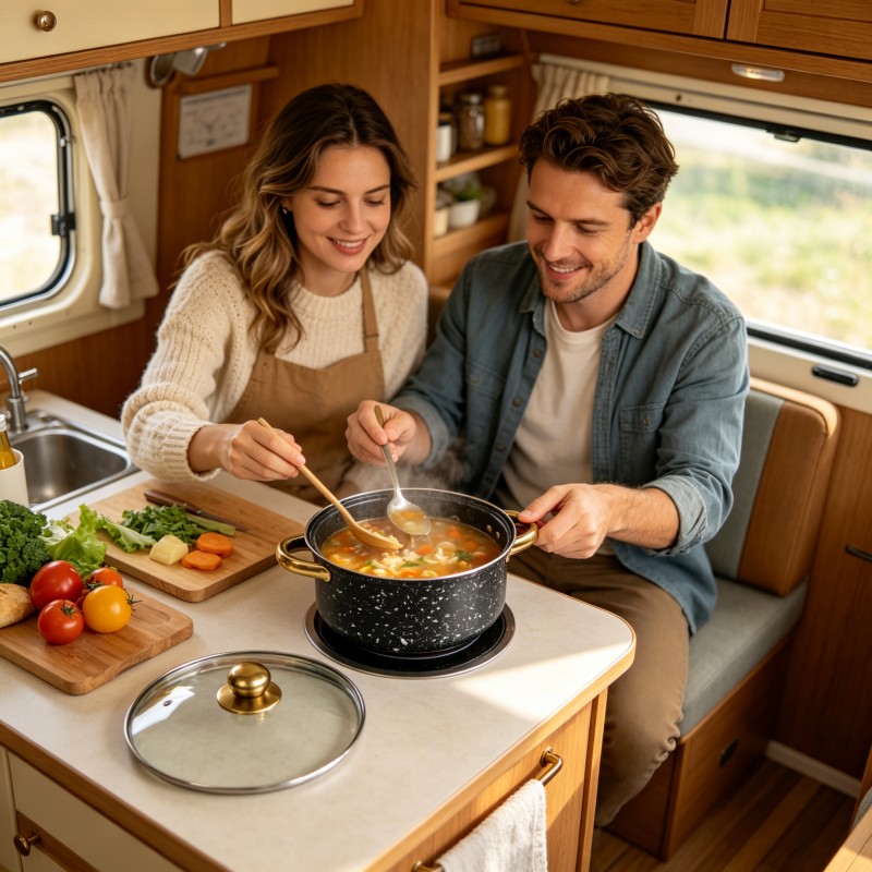 Durable Kitchen Cookware Set Stainless Steel Pots And Pans Bundle for Long Term Use, Rust Resistant Cooking Set with Secure Handles, Suitable for Everyday Cooking And Occasional Family Gatherings