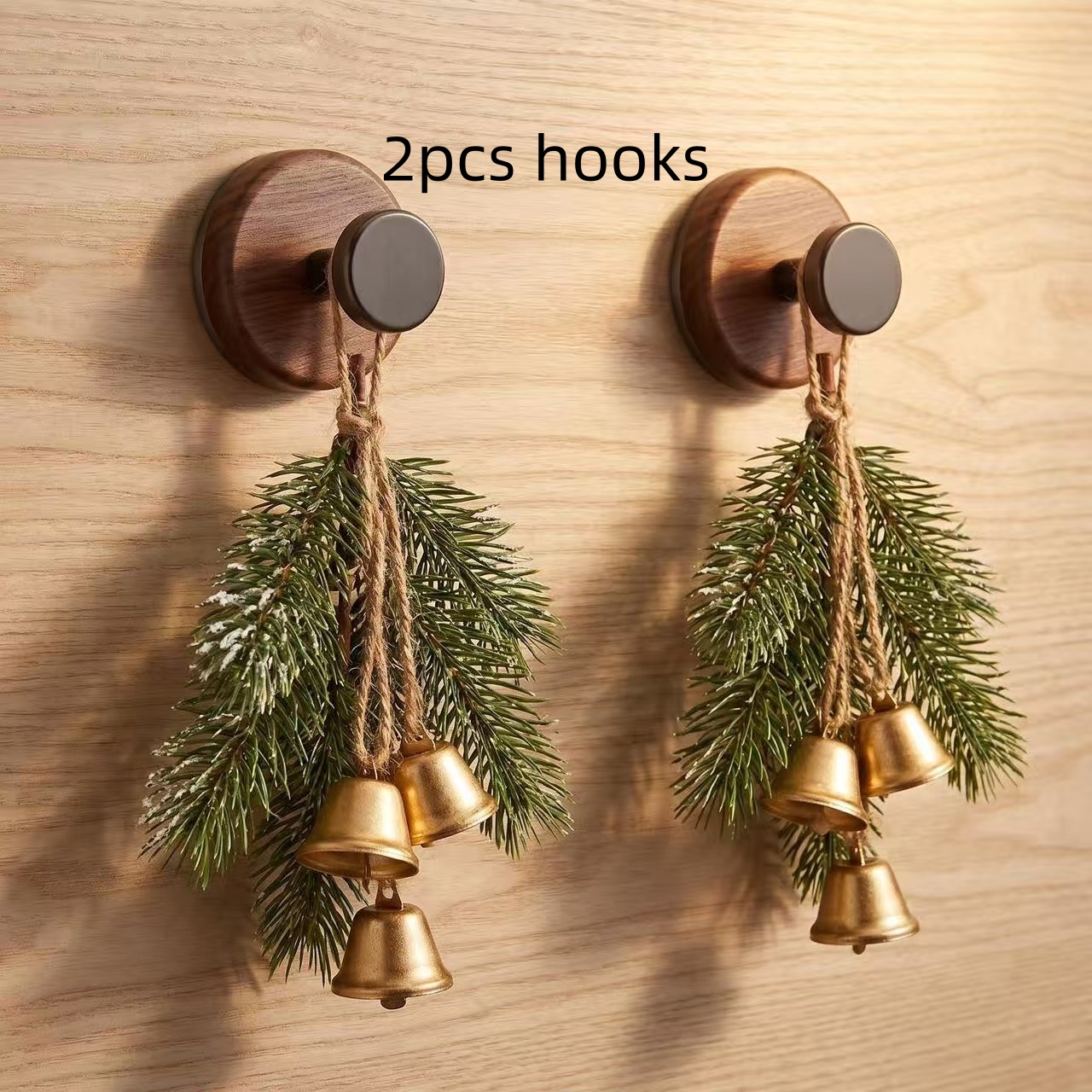 TEMU 2 ganci a resistenti, design moderno legno, per decorazioni di Natale, Ringraziamento e Capodanno, portata elevata, ganci multifunzionali, ganci