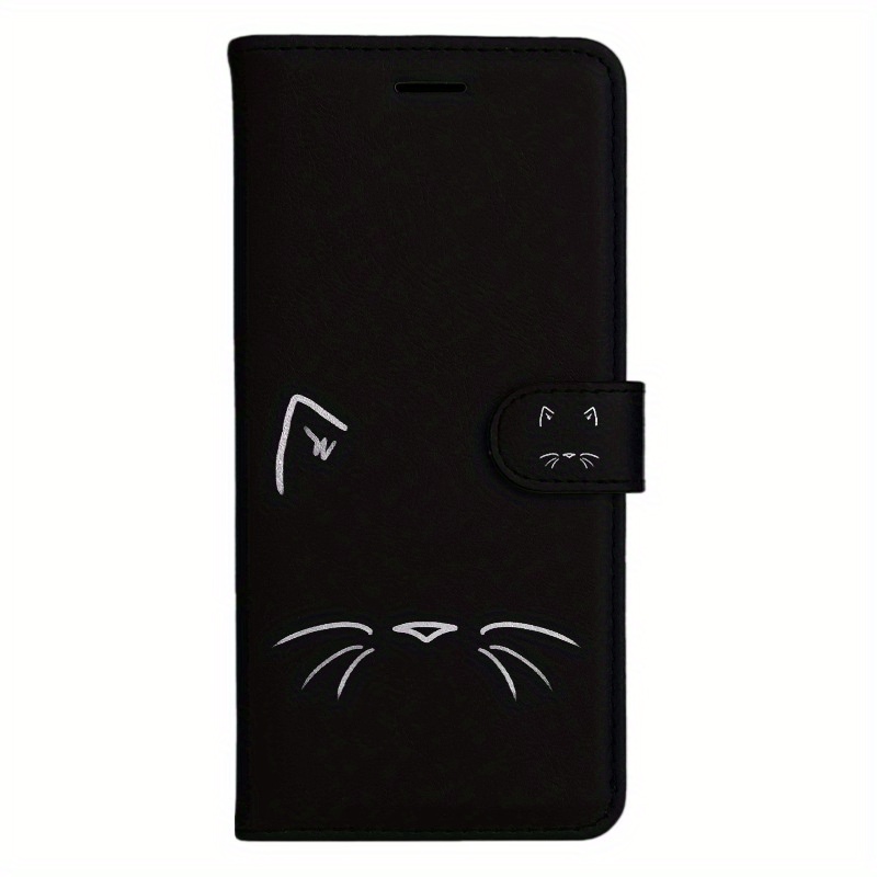 TEMU Phone Case: Cat Magnetic Flip Wallet Case With D Holder Stand For Iphone 5/6/6s/7/8/x/xs/xr/se2 2020/se3 2022/11/12/13/ Plus Pro Max