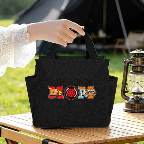 item picture 1pc mom print insulated lunch bag for work school outdoor travel and picnics not for direct food contact lunch box bento bag non food contact