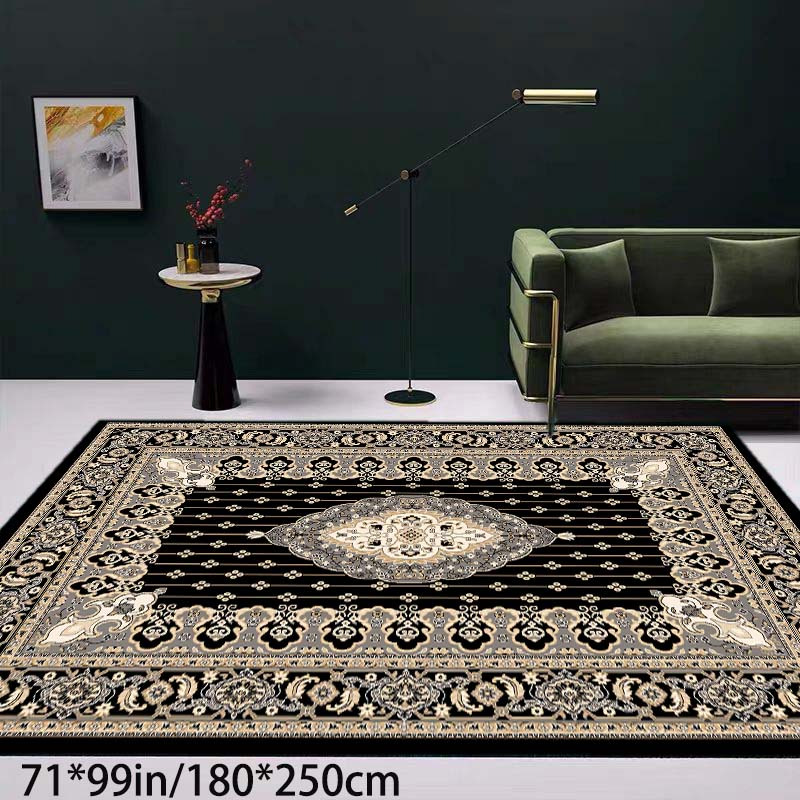 TEMU Golden Diamond Velvet   800g/mÂ²   Non-slip Dot Plastic Backing   Bottom Dot Plastic Floral Pattern . Golden Diamond Velvet Persian Pattern