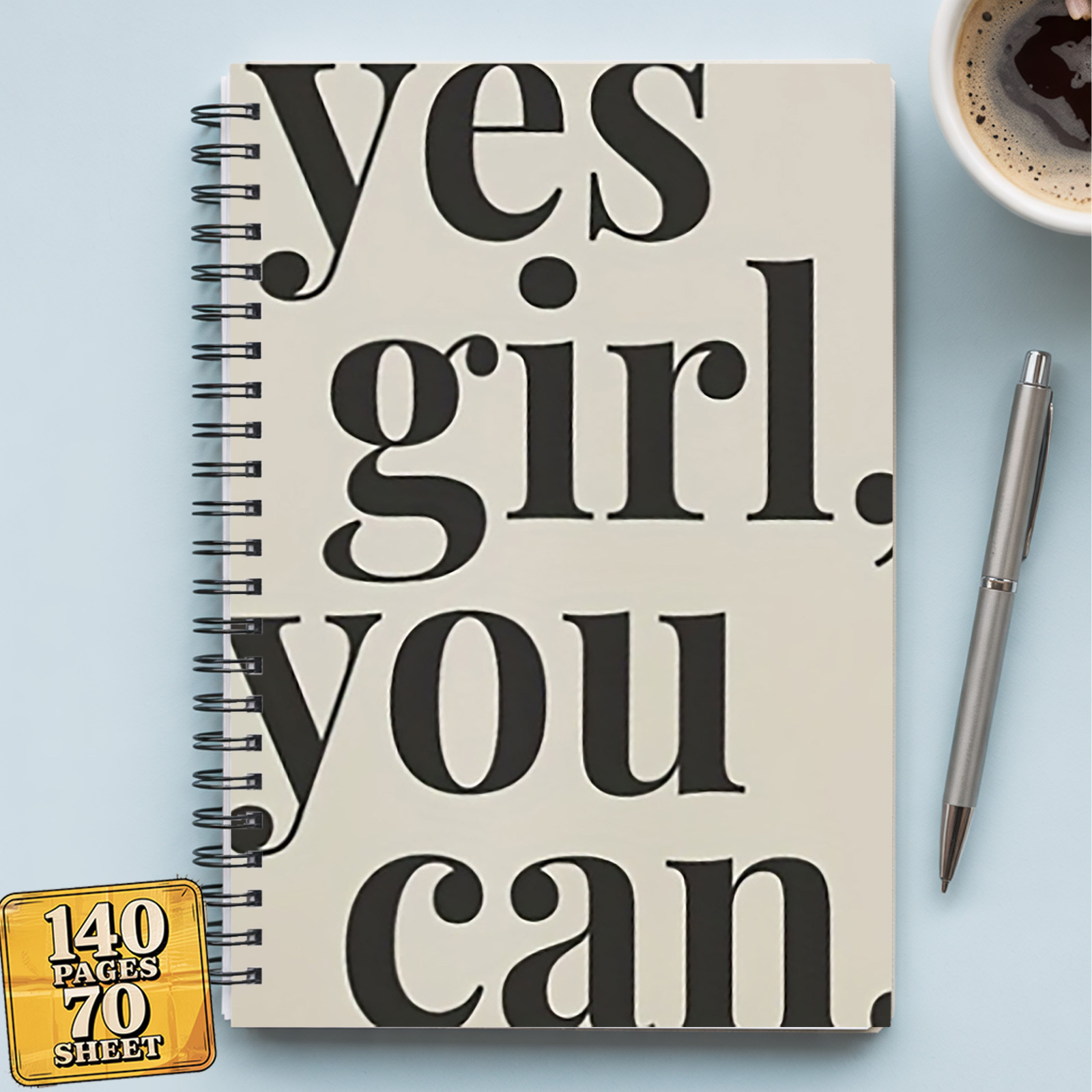 Inspirational Cursive Notebook: 'yes Girl, You Can'- Perfect For Journaling And Goal Setting