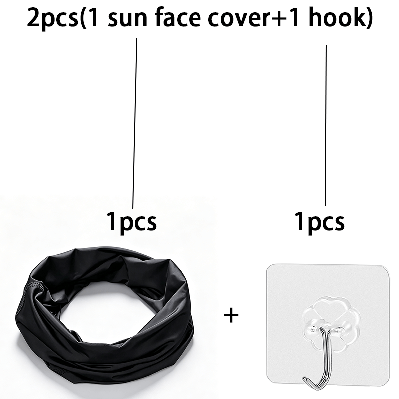 TEMU 2pcs Set (1 Face Cover + 1 Hook) Sunscreen Headscarf, Quick-drying Cooling Dustproof Scarf, Outdoor Cycling Face Mask, Sports Breathable Scarf,