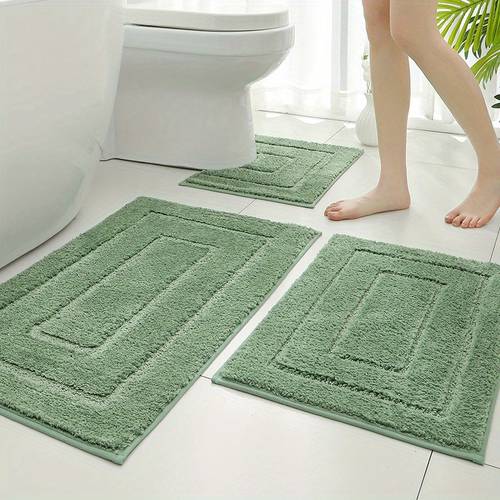 3pc1450 0 59 inch thick plush bathroom mat household bathroom toilet mat sink mat machine washable kitchen floor mat living room striped small carpet minimalist style home decoration mat