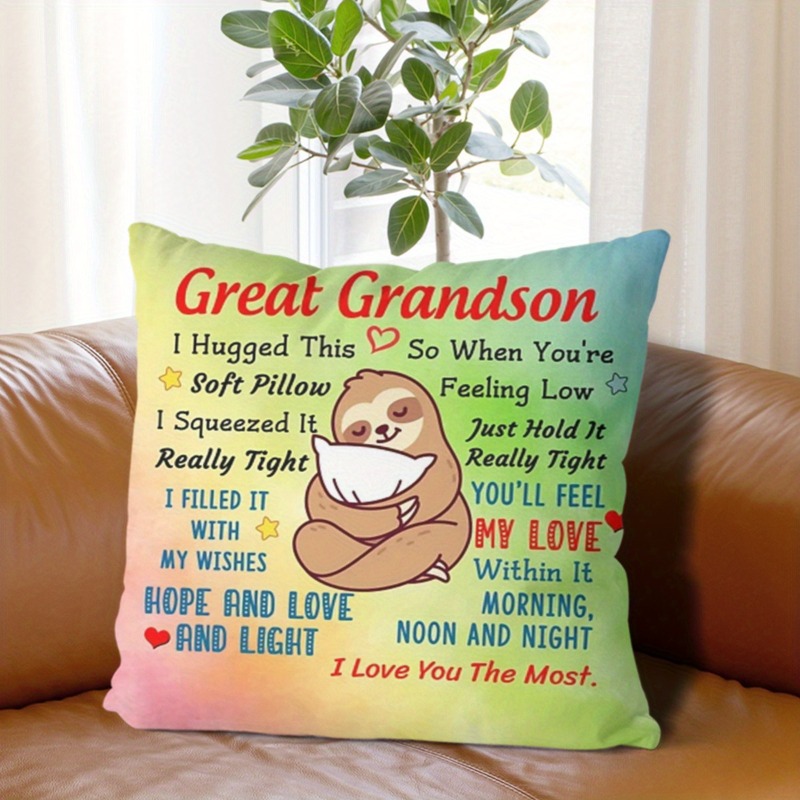 TEMU 1 Great Grandson Hugging Cover | Comfortable Polyester, Double-sided Print, Zipper Closure, Machine Washable, Fits Various Room Types, Multiple