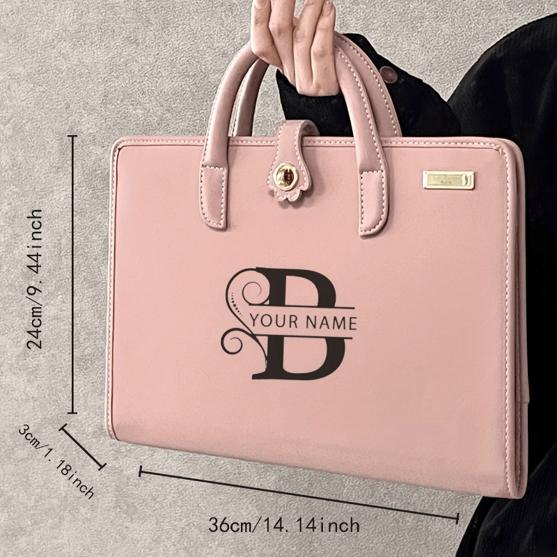 personalisierte namens laptop tasche rosa pu leder Temu Germany