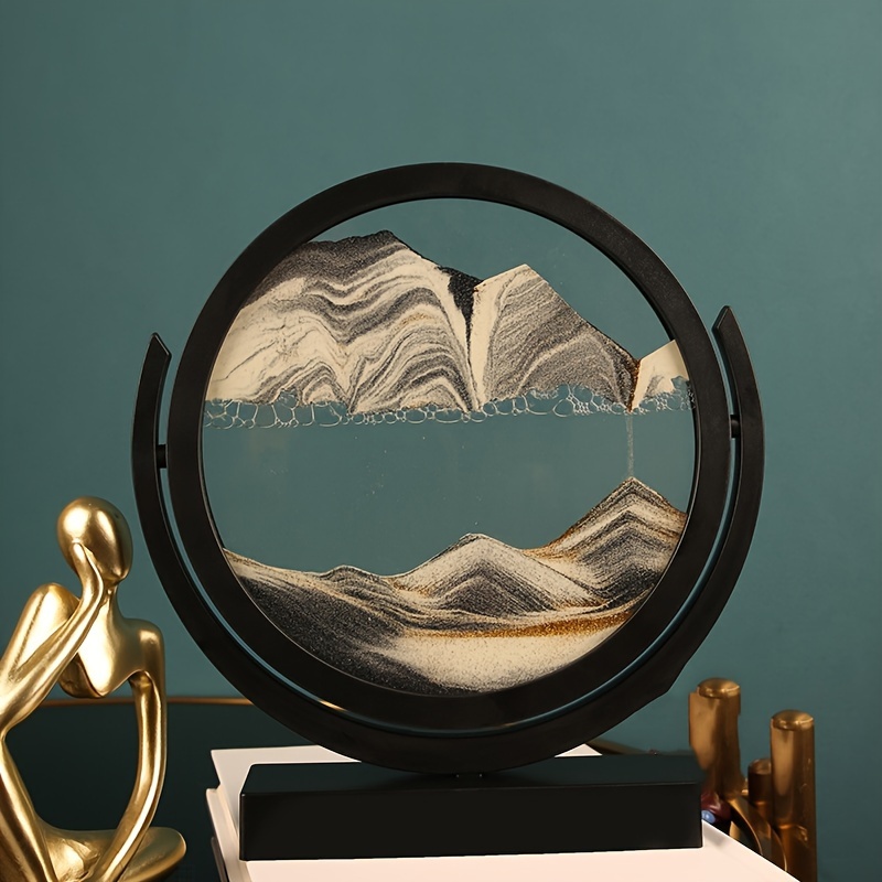Image of 3d Sand Art Living Room Hourglass Glass Ornament Graduation Gift, Landscape Painting Office Cabinet Decor, Outdoor Holiday Decor, Christmas Decor, New Year Decor, Home Decor