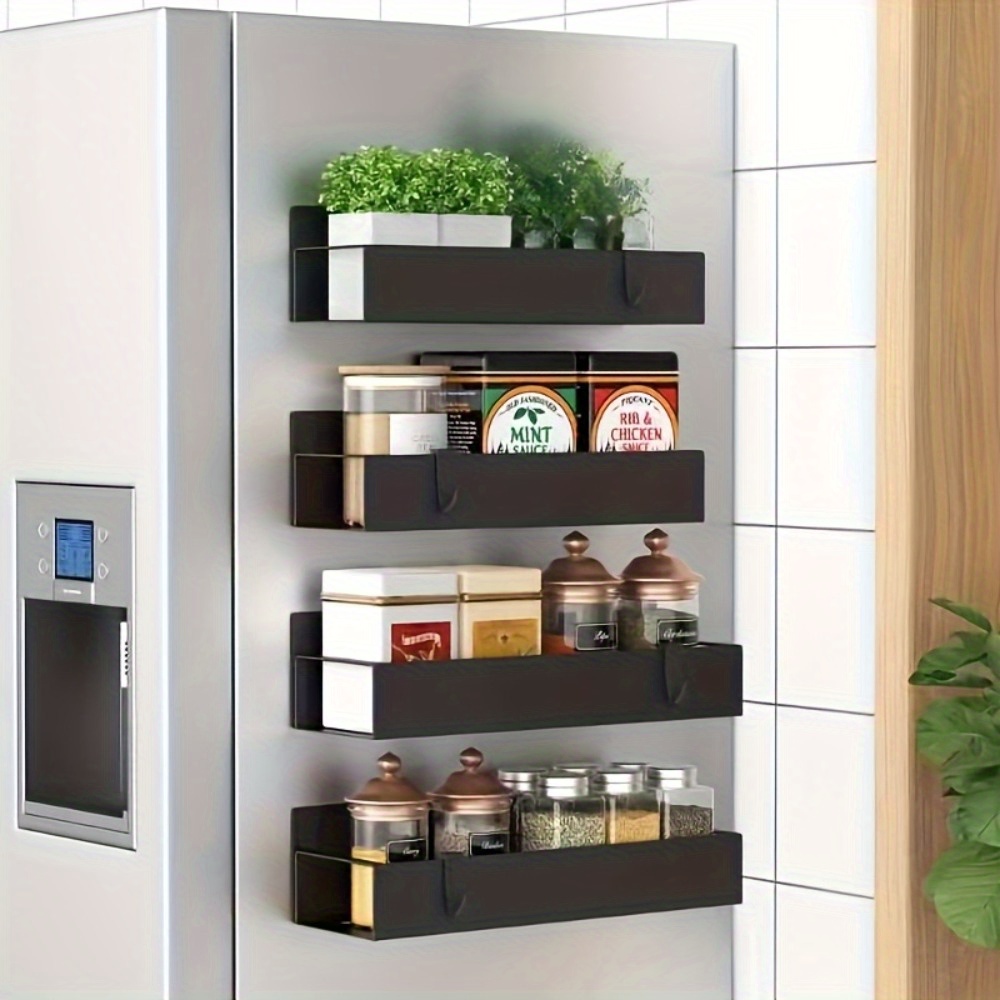 1pc Magnetic wall mounted storage rack - no drilling required,   suitable for kitchen, bathroom, and laundry room organization. 1-5pcs storage rack, Utility Racks