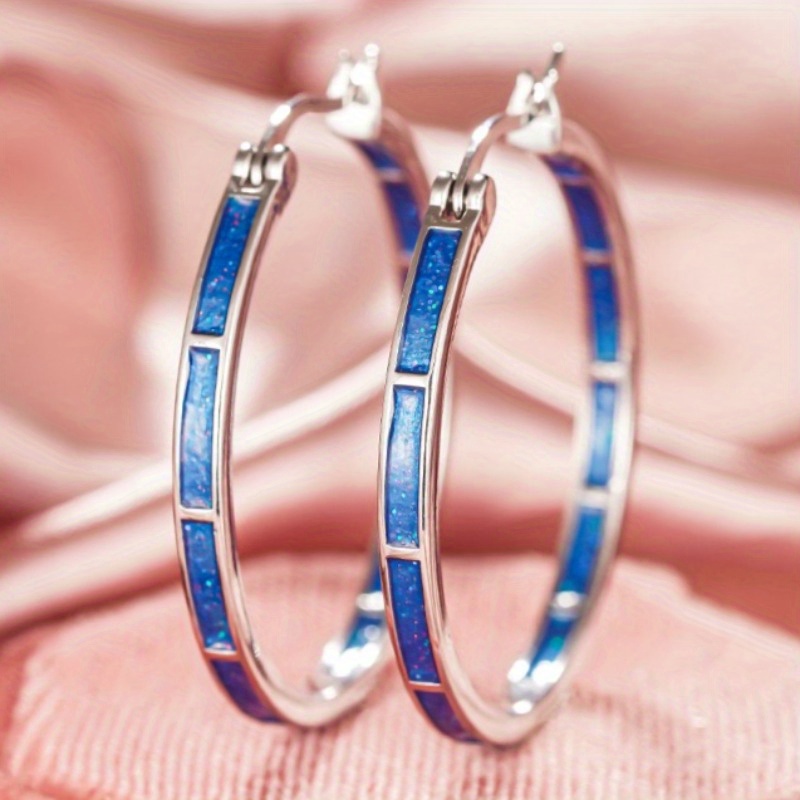 E-shop 1 Paar Damen-Mode Creolen, Stilvolle Minimalistische Inlay-Kreisohrringe, Vielseitiges Accessoire für und Festlichkeiten