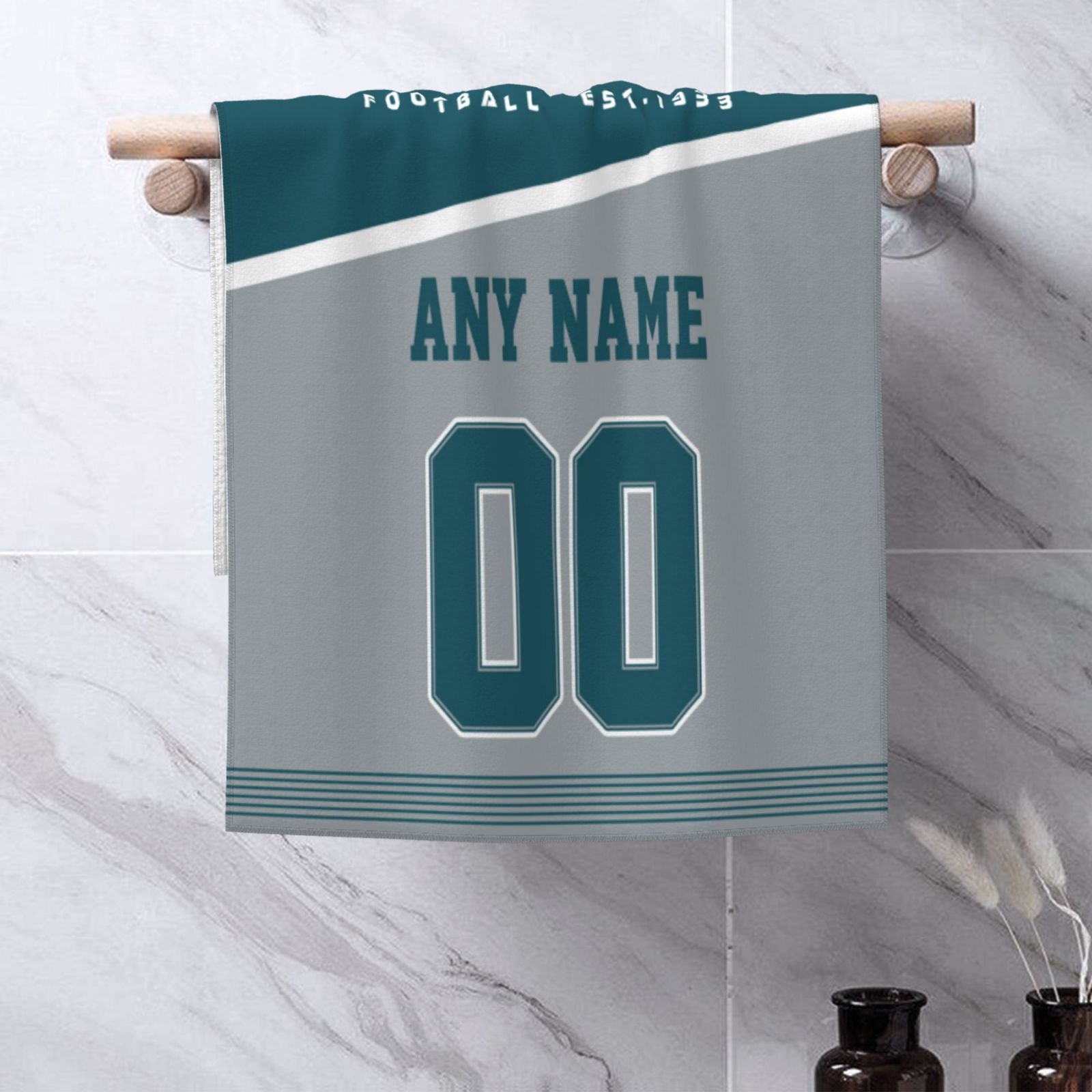 

1pc Customizable Towel - Personalized & , Dry Polyester Towel For , , , Rectangular , 18x26