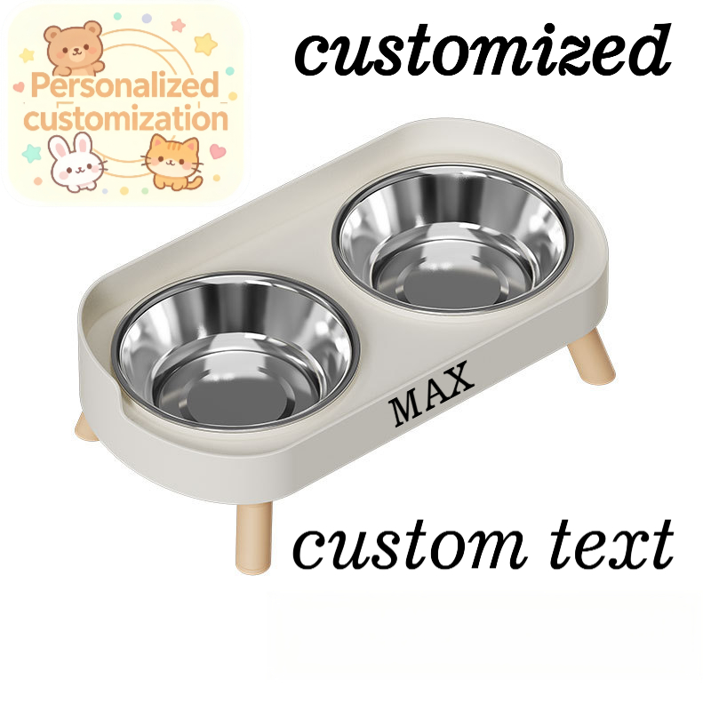 TEMU 1pc Customized Personalized Laser Engraving Cat And Dog Bowl Stainless Steel Double Bowl Non-slip Anti-tipping Pet Bowl Double Bowl And Food