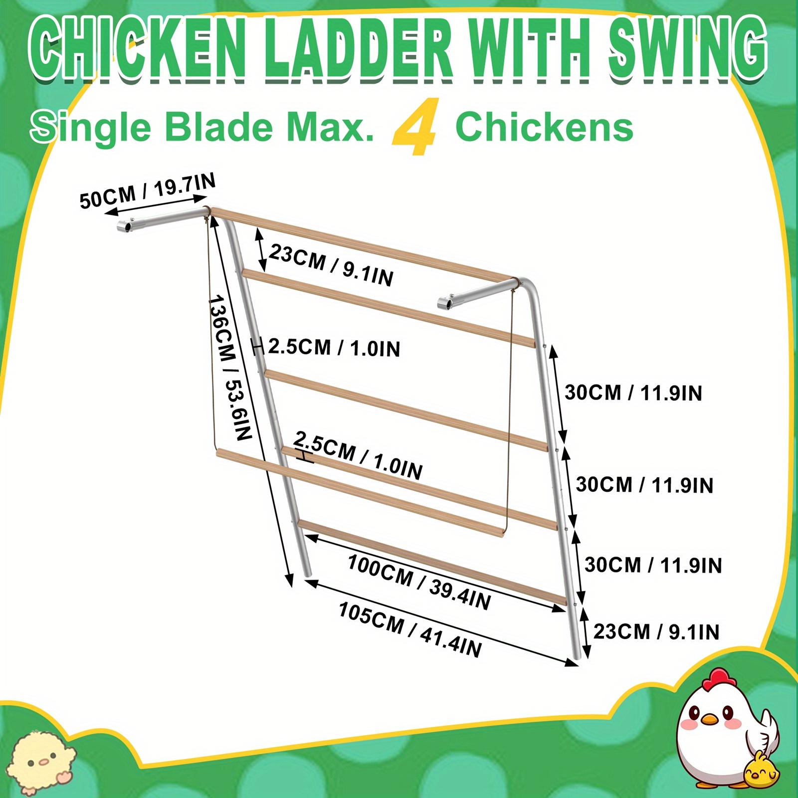 TEMU Swing Chicken Climbing Frame Chicken Pole Chicken Ladder Chicken Climbing Frame Chicken Perch Chicken Climbing System Swing Perch For Poultry