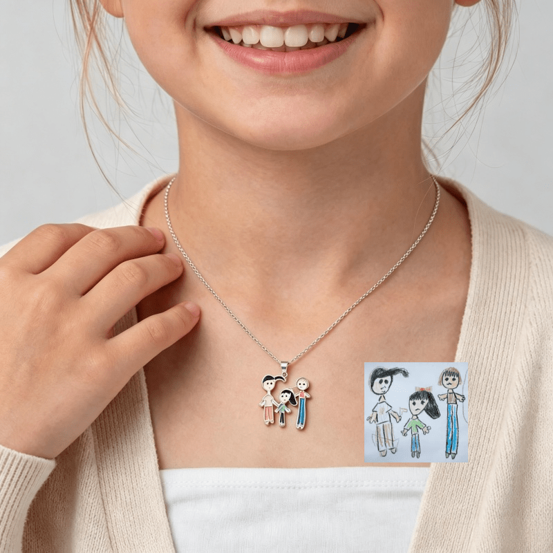 TEMU [Personalizzato] Collana con Foto Personalizzata, Motivo e , Collana Qualit� in Stile Bohemien Personalizzata con Pittura Colorata, Collana