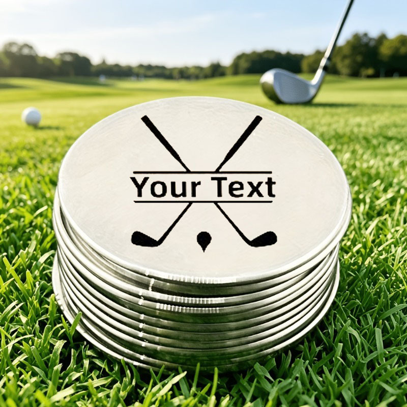 TEMU 2/5/8pcs Custom Golf Ball Markers - Laser Engraved Name And Text, Marker For Golfers, Personalized Golf Additions, Perfect Gift For Golf