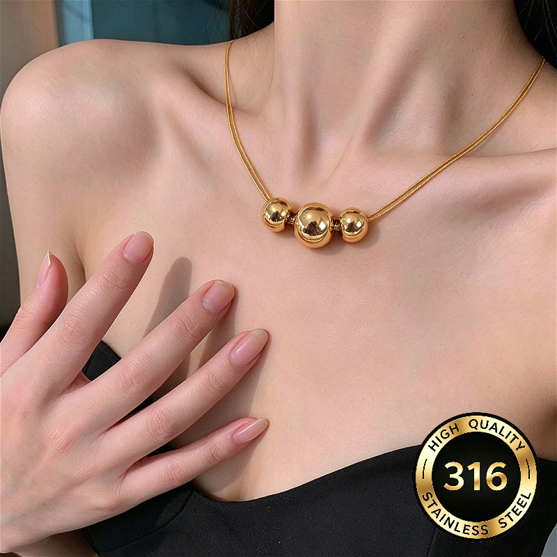 Vintage French Double Snake Chain Choker Necklace