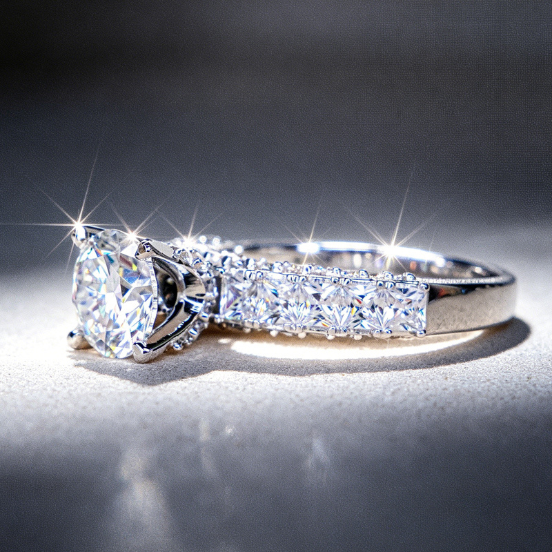 Women's Sparkling Zirconia Wedding Ring, Luxurious Gift
