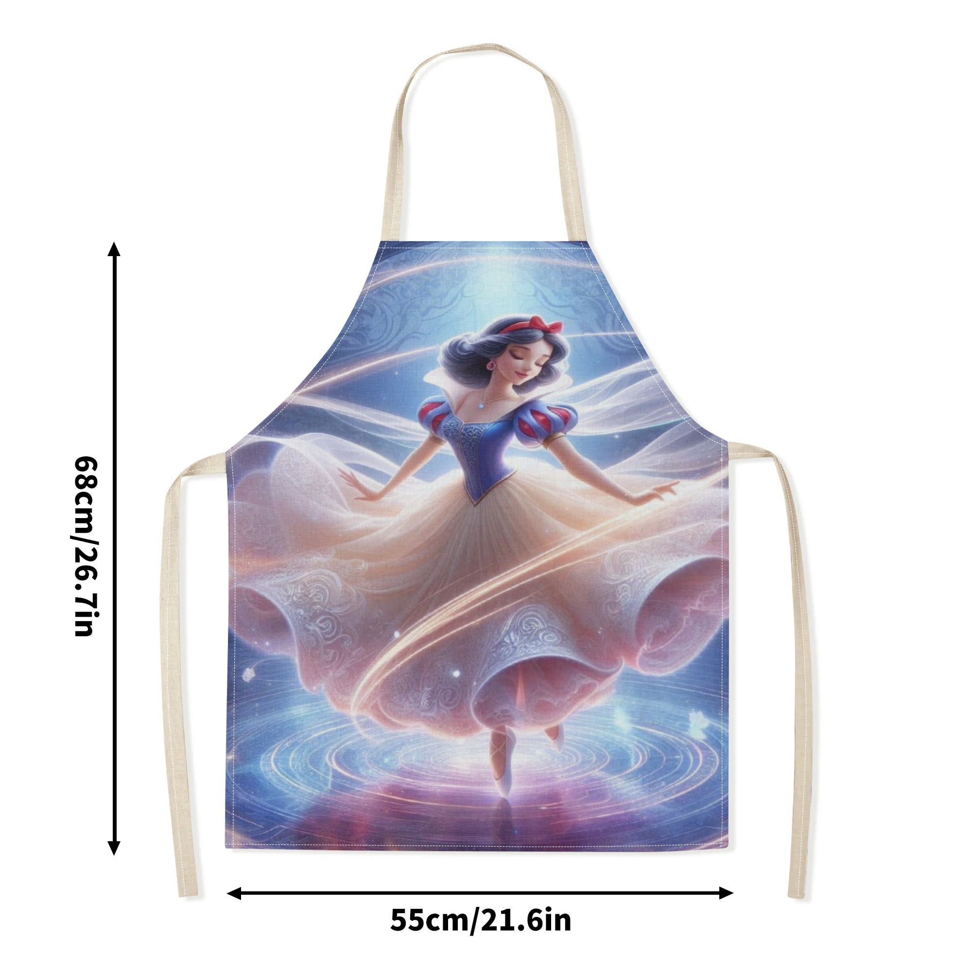 glossy polyester| disney   waterproof apron - magical princess design,   polyester, ideal for home, restaurants, bakeries & food services details 7