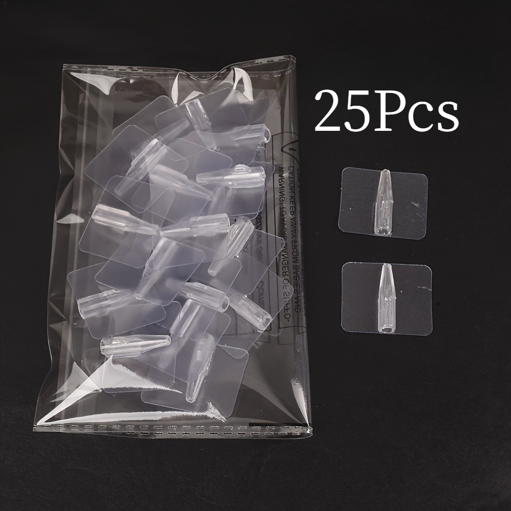 TEMU 25pcs Transparent Plastic Adhesive Stickers, Suitable For Bouquets And Flower Arrangements - Durable Fixing Solution For Flower Packaging,