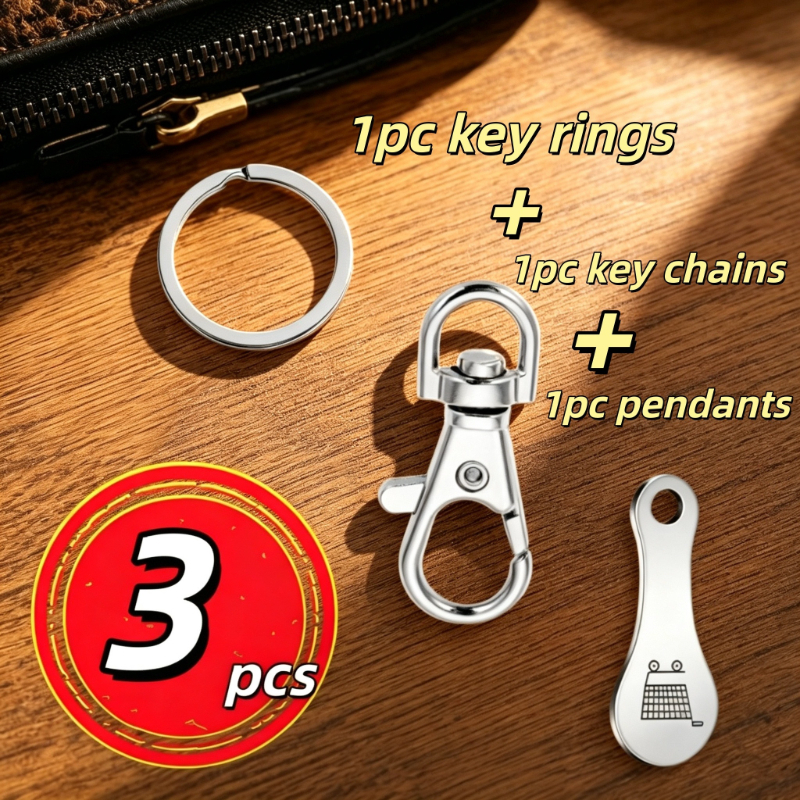 TEMU 3pcs Stainless Steel Shopping Cart Keychain Set With Cart Logo Pattern, Featuring , Stylish, And Suitable For Men And Women. Ideal For Casual