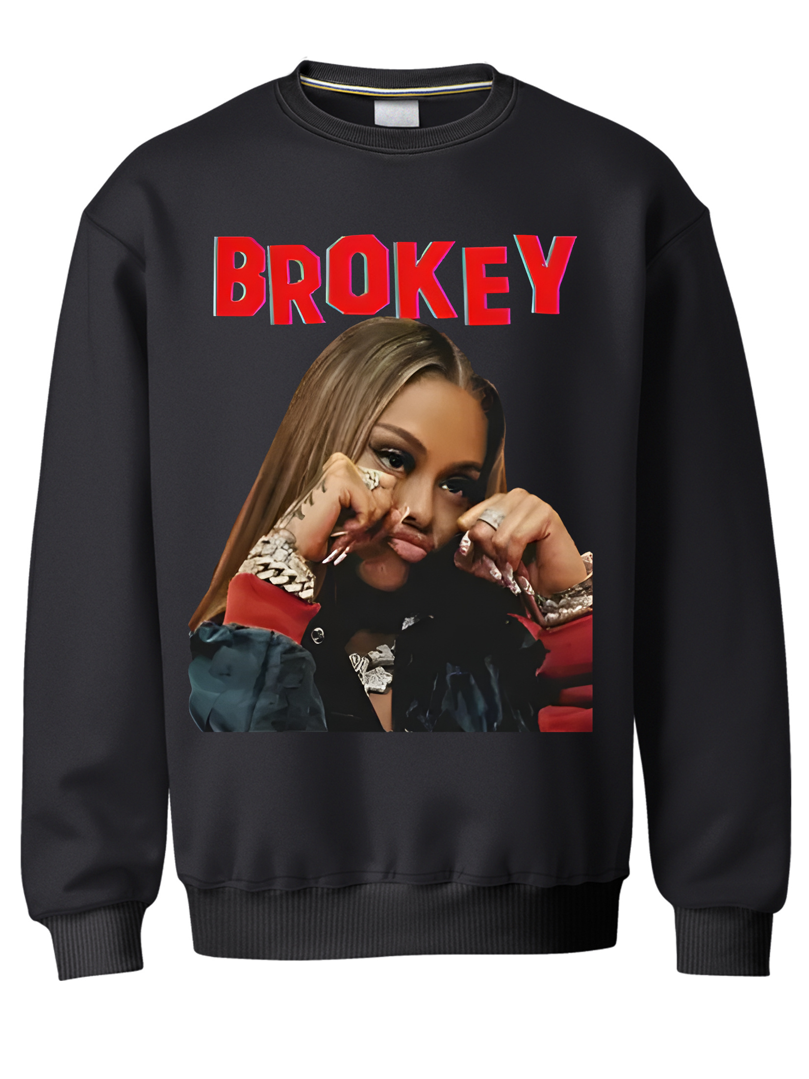 250G Single-Sided Printed Sweater, Basic Style Sports Sweater, Broken Cute Fans Casual Comfortable Loose Casual Hip-Hop Men's and Women's Universal Top - Image 3